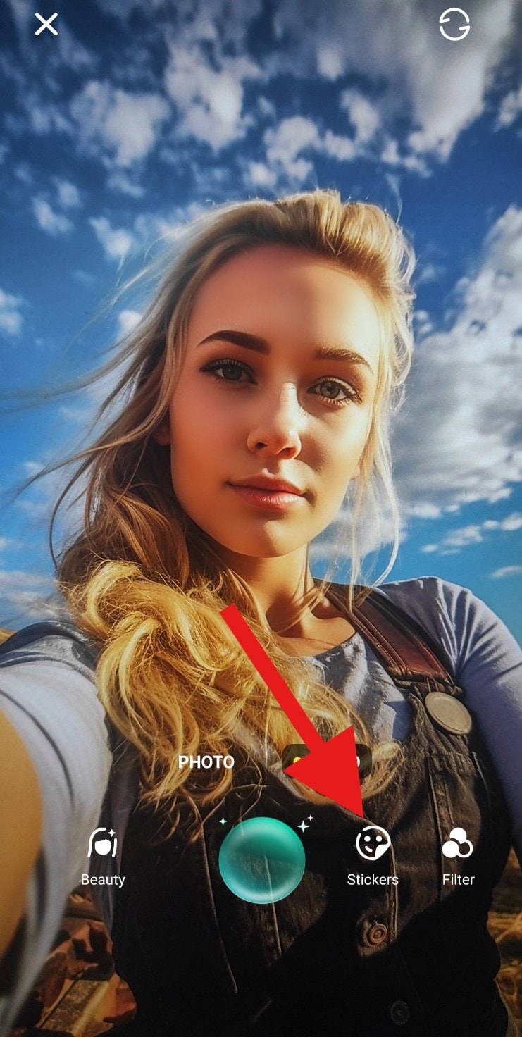 activate camera stickers filmora mobile app