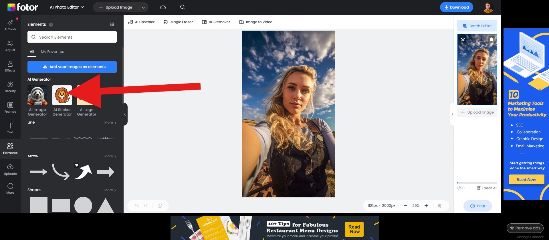 use ai sticker generator fotor online