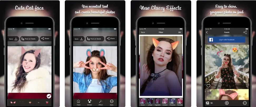 cat face photo editor cat ear filter