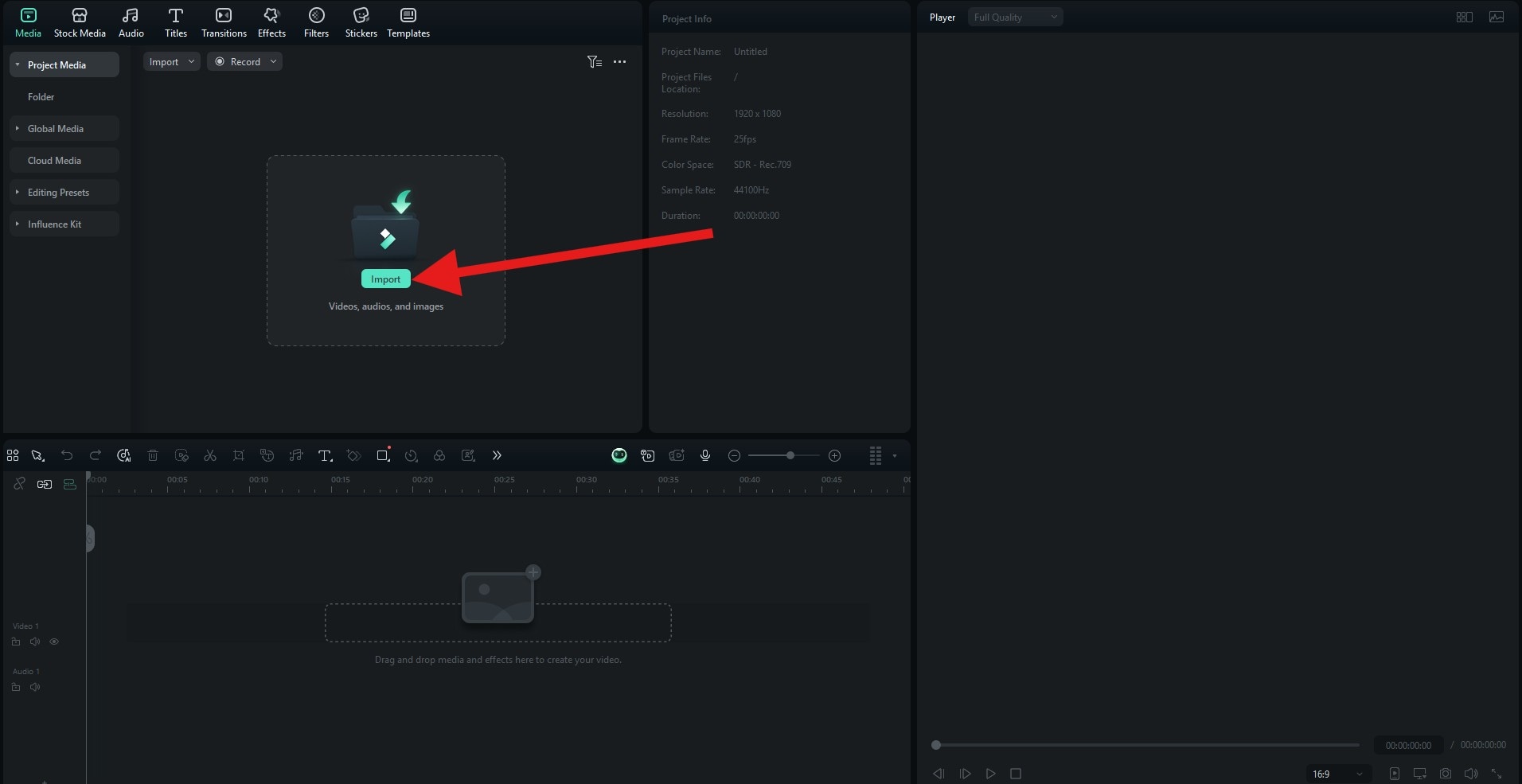 import photos and videos to filmora