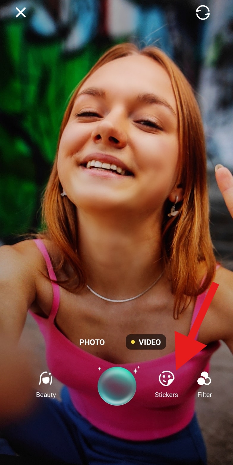 activate camera stickers feature filmora mobile