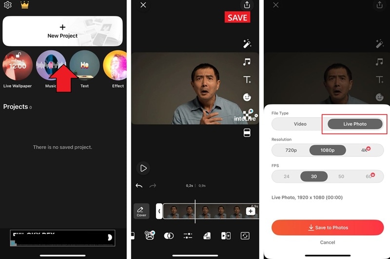 turn video to live photos