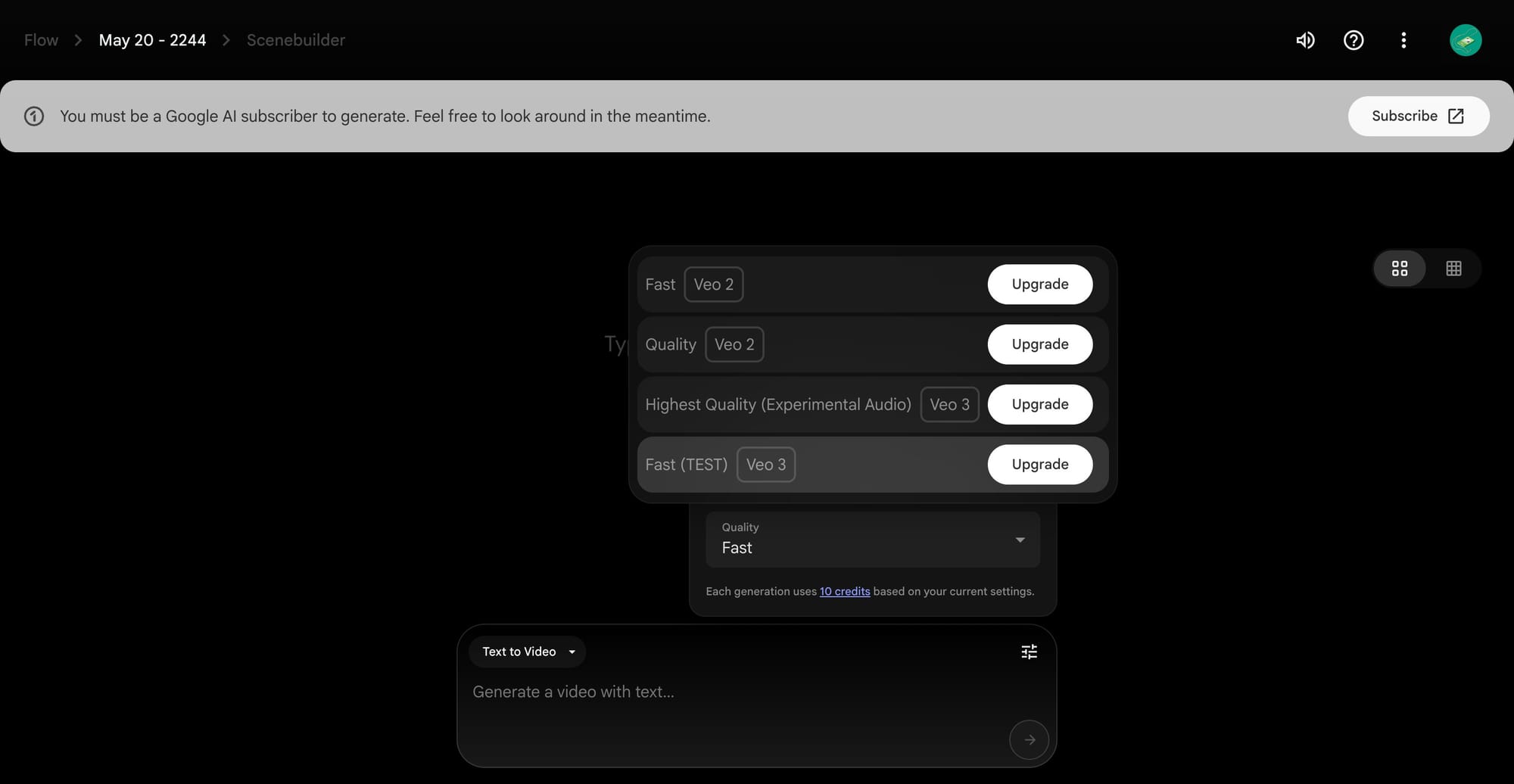 google veo3 interface