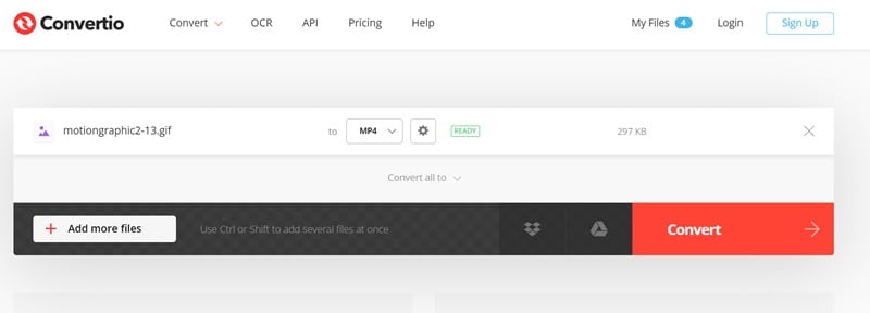 convert gif to mp4 convertio