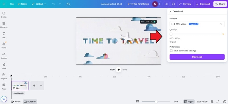 convert gif to mp4 canva