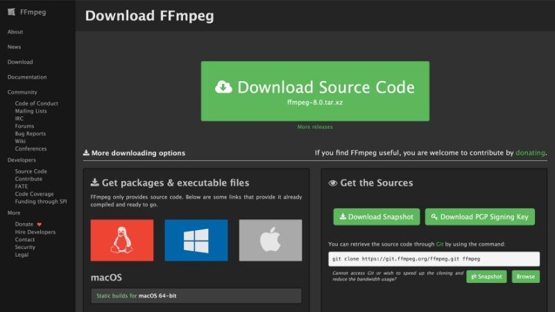 the definition of ffmpeg tool