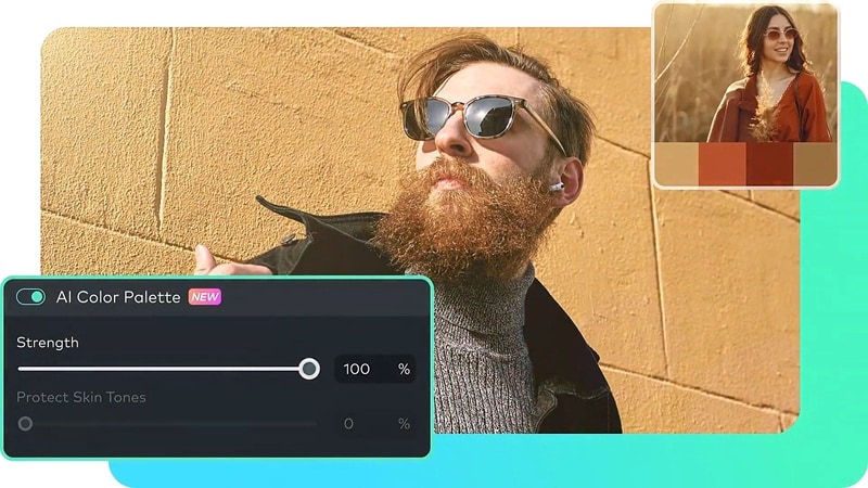 filmora ai color palette feature