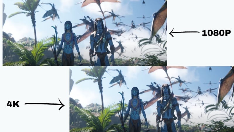 1080p and 4k visual quality differences