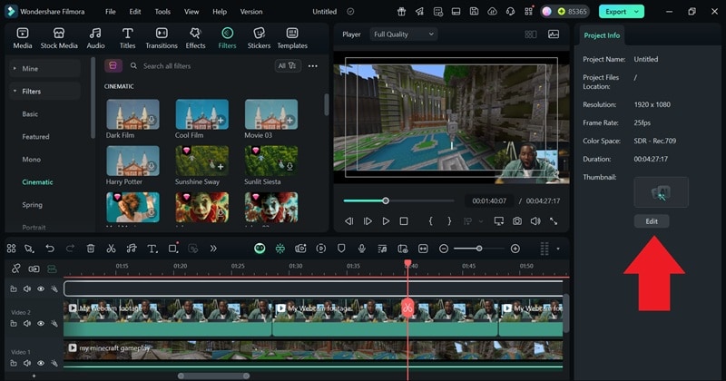 select edit thumbnail