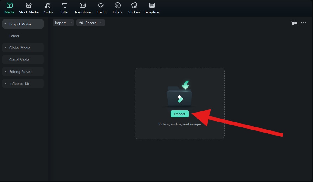 import photos and videos to filmora