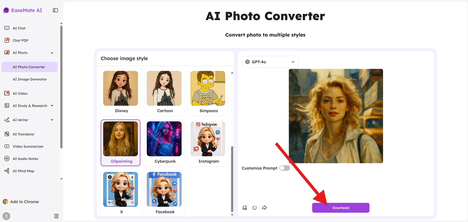 easemate ai oil painting result download