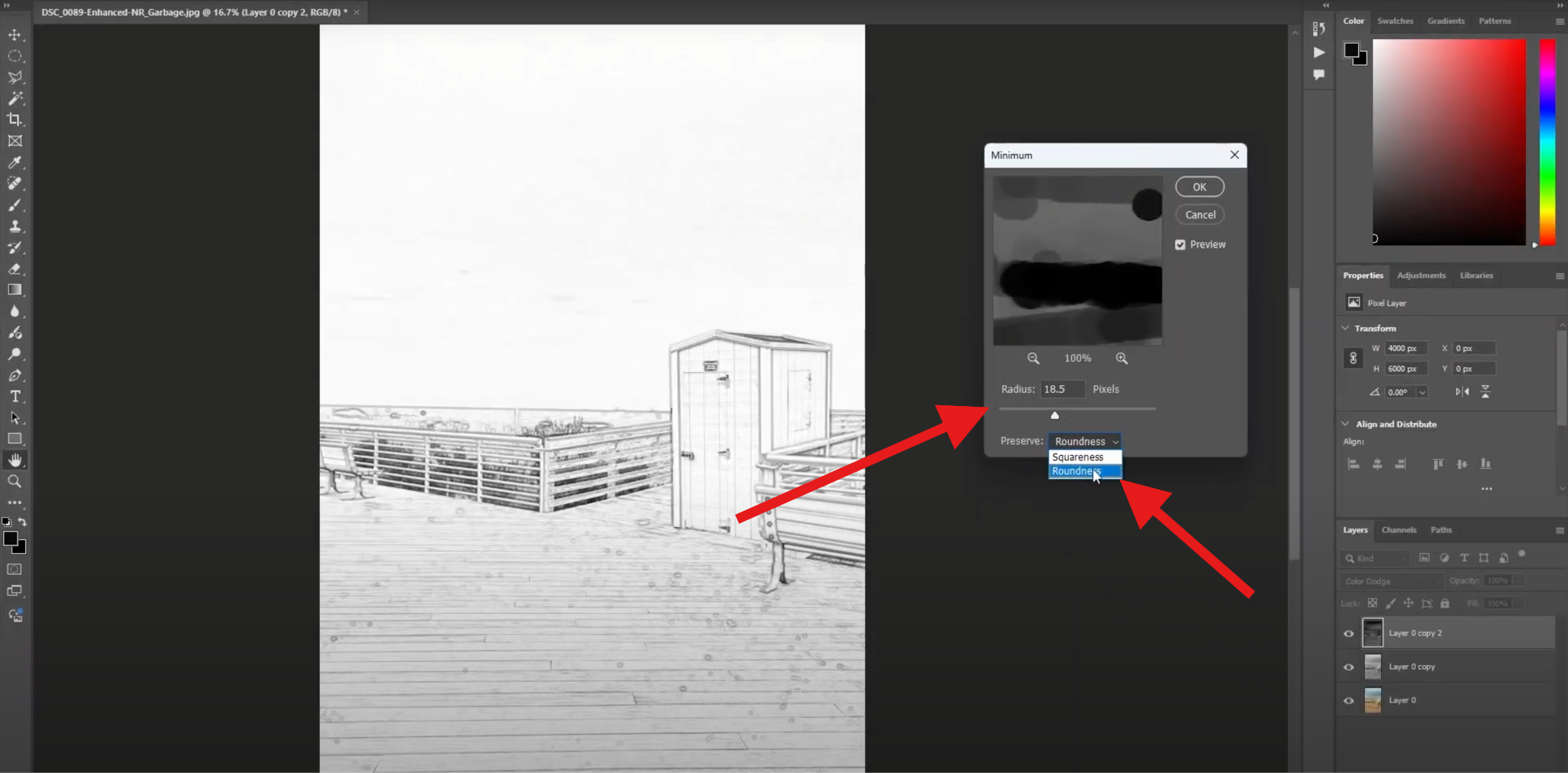 select minimum filter in photoshop pc