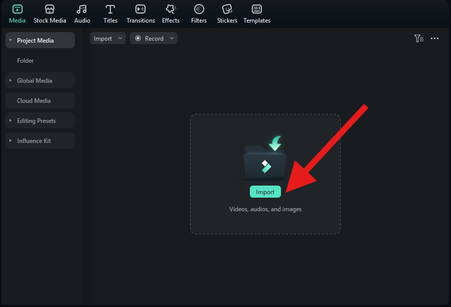 import images or videos filmora desktop