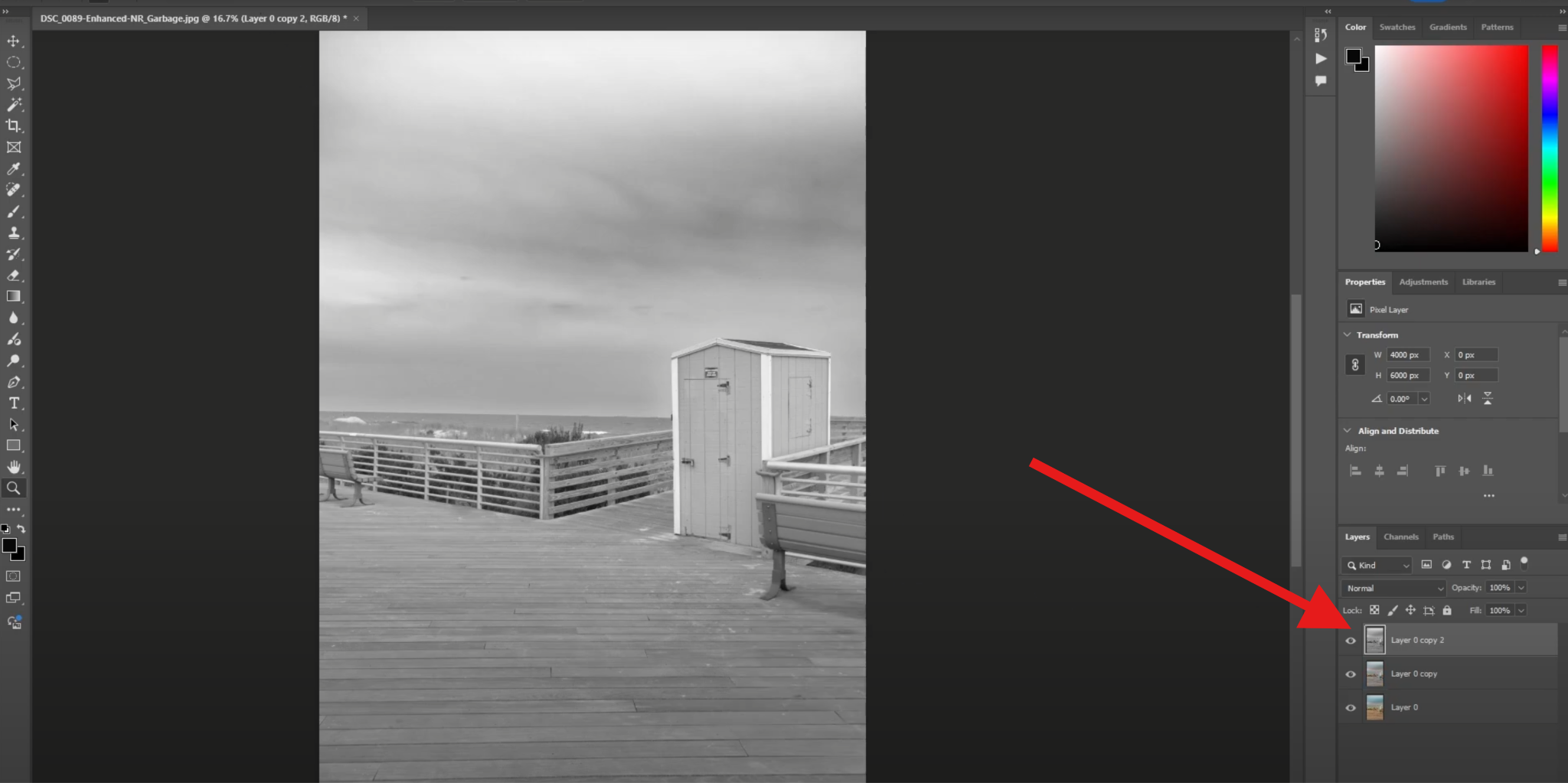 duplicate layers to create charcoal effect