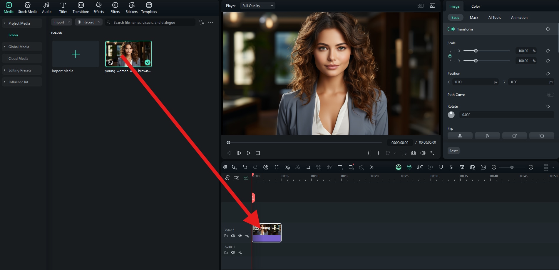 drag image to timeline filmora desktop