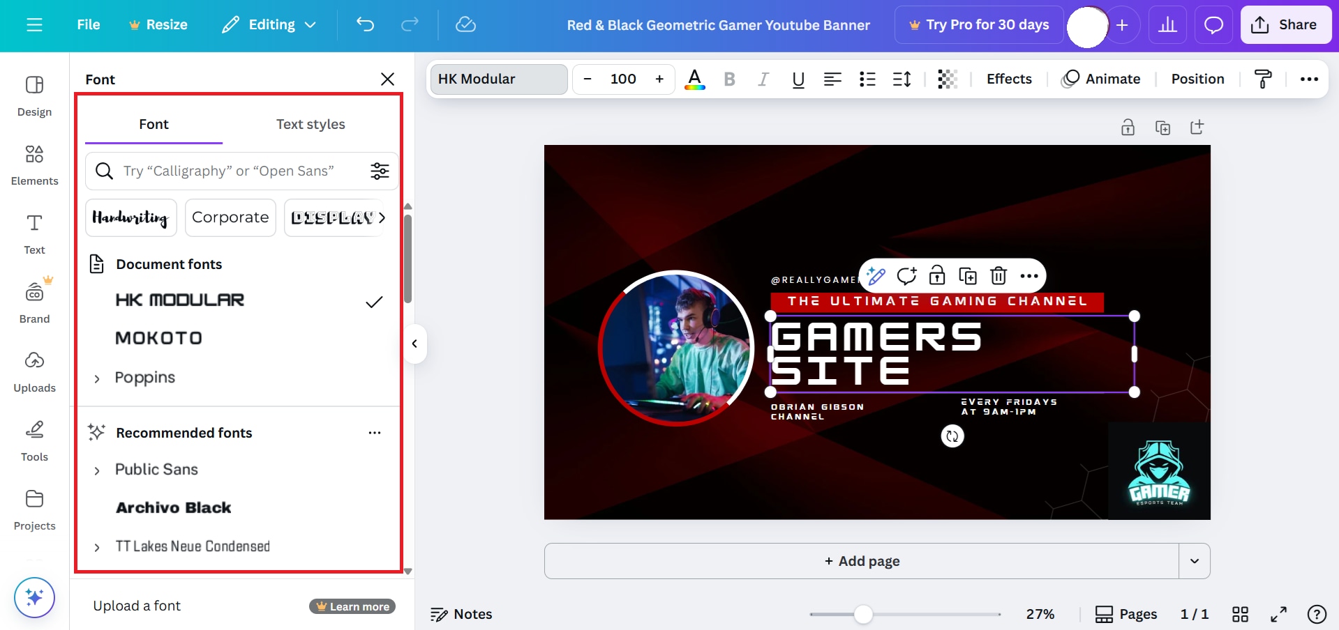 adjust the font and color