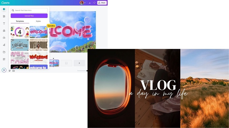 canva vlogs templates