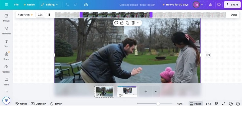 how to trim a video in canva