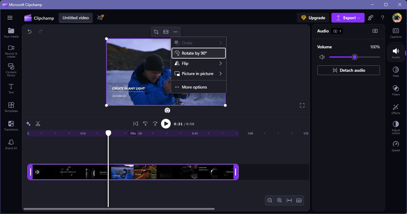 rotate video in photos