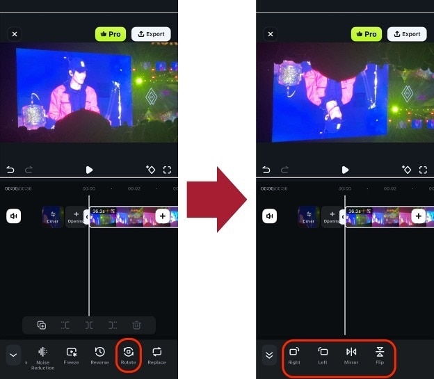 rotate video in filmora android