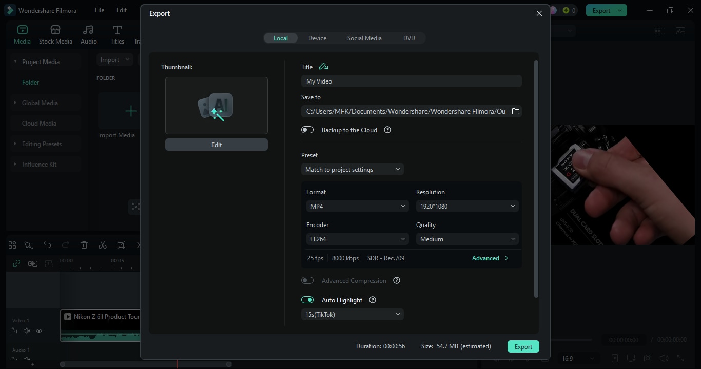 export youtube video