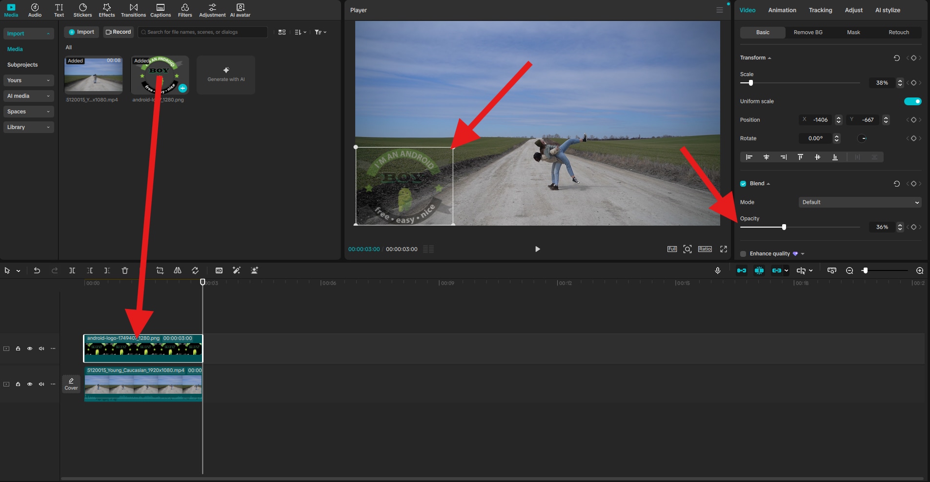 import image file to capcut project