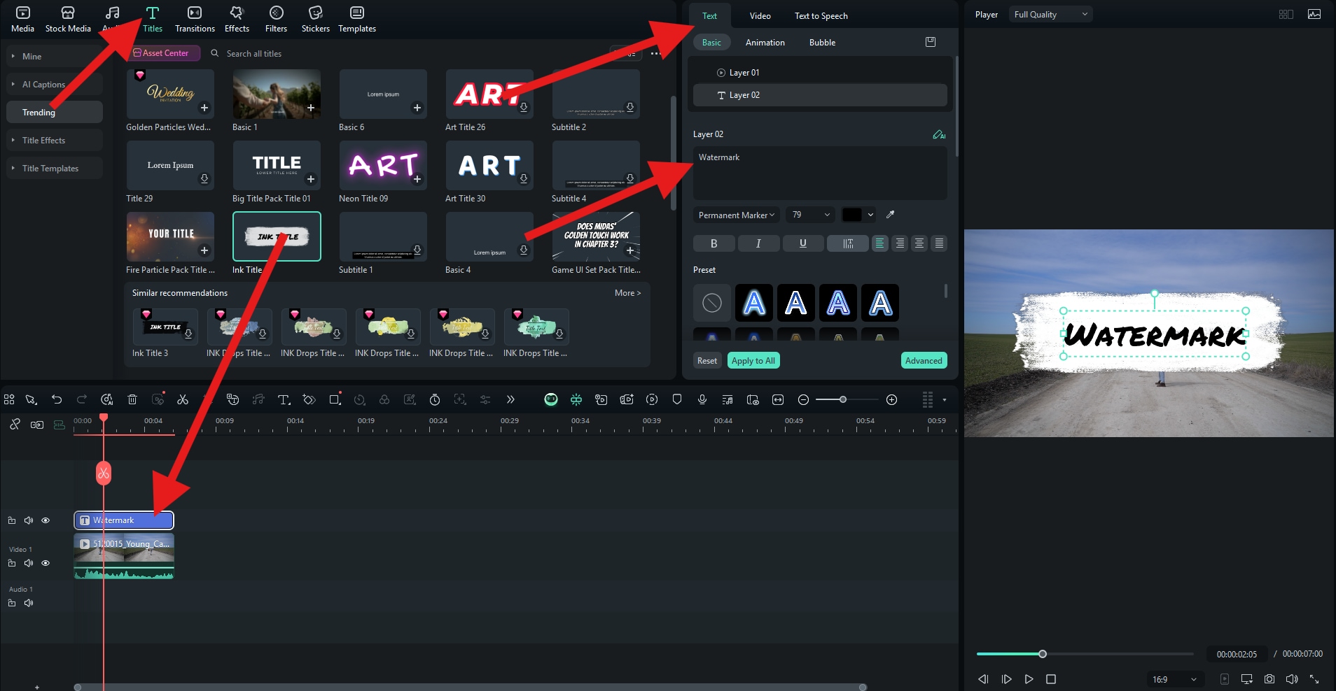 add animated title sequence as watermark