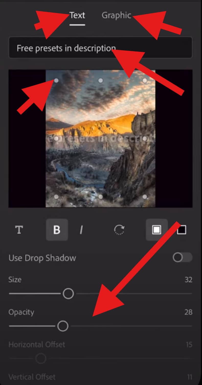 create a text watermark lightroom app