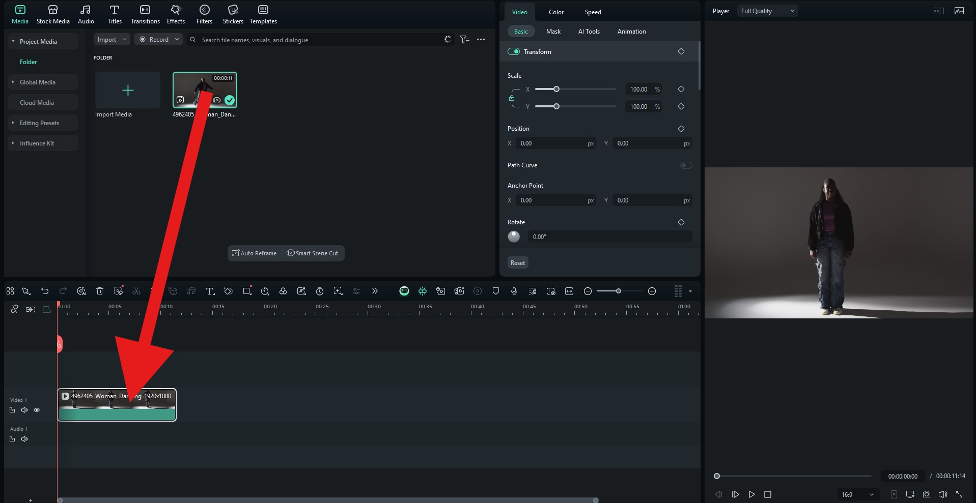 drag video to timeline filmora desktop