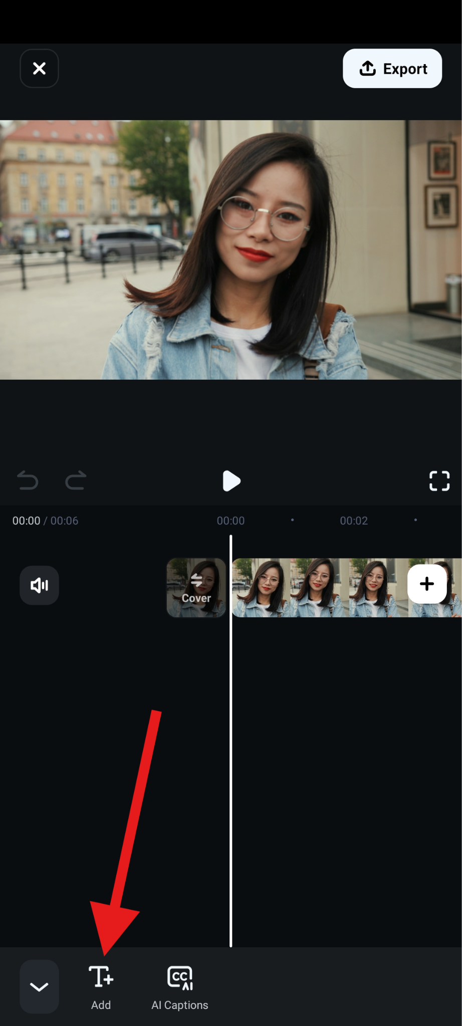 use the submenu to add text