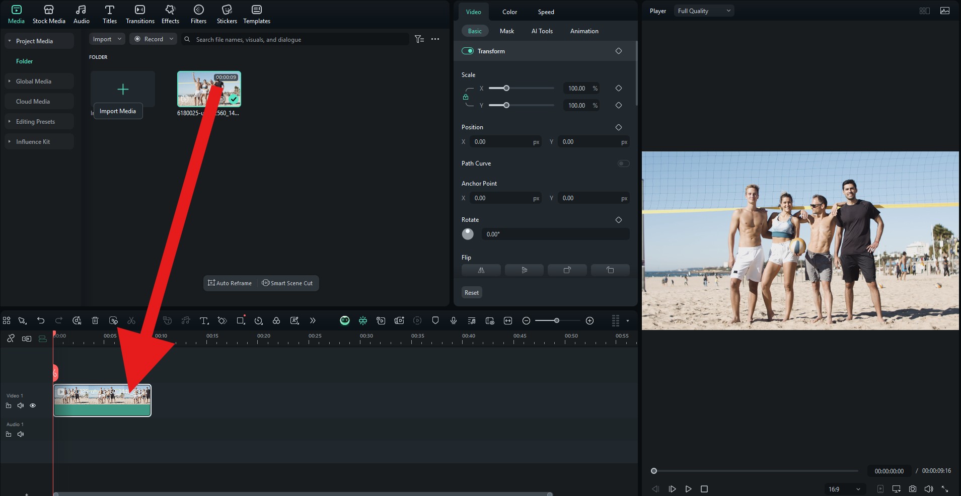 drag video to timeline filmora desktop