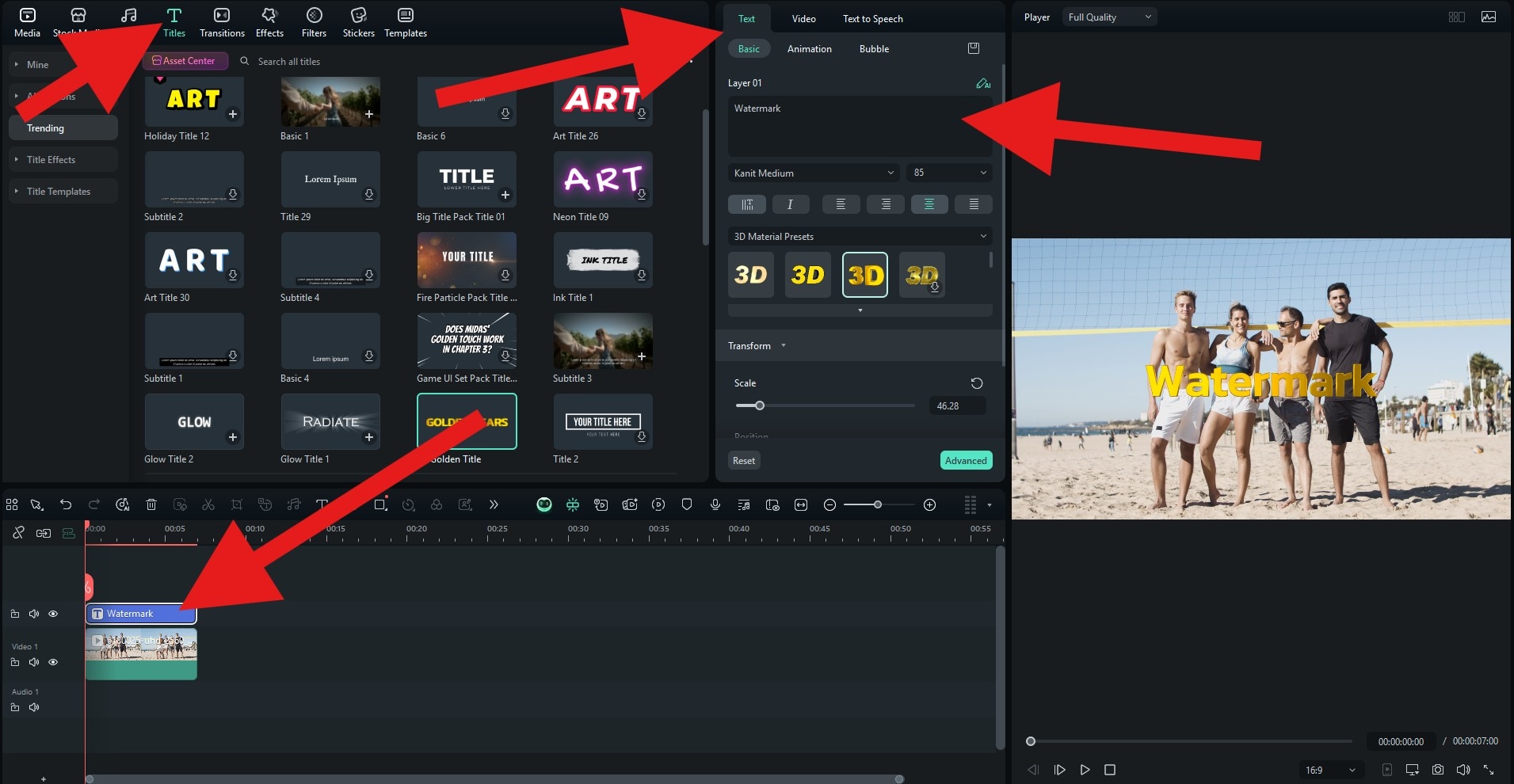 drag text to timeline filmora desktop