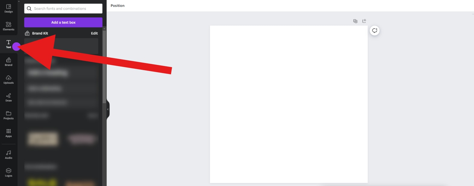 use canva add text to page