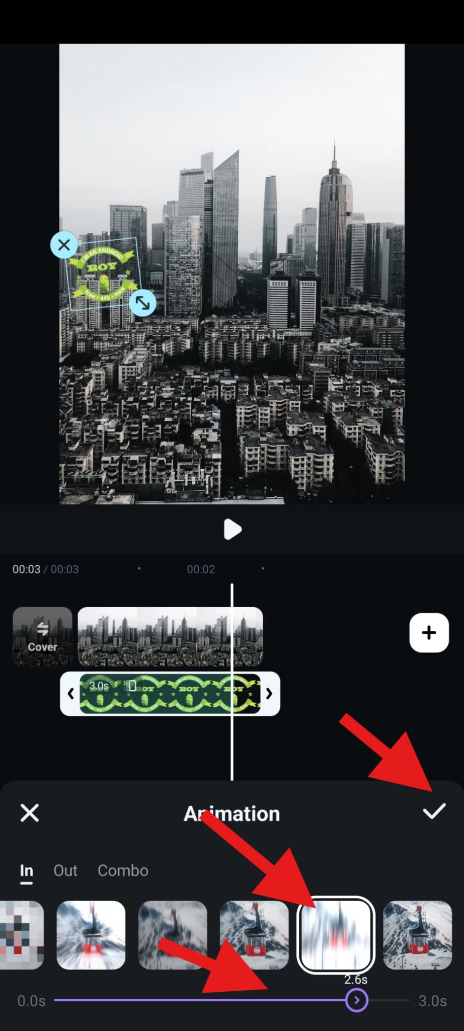 use animation feature in filmora mobile