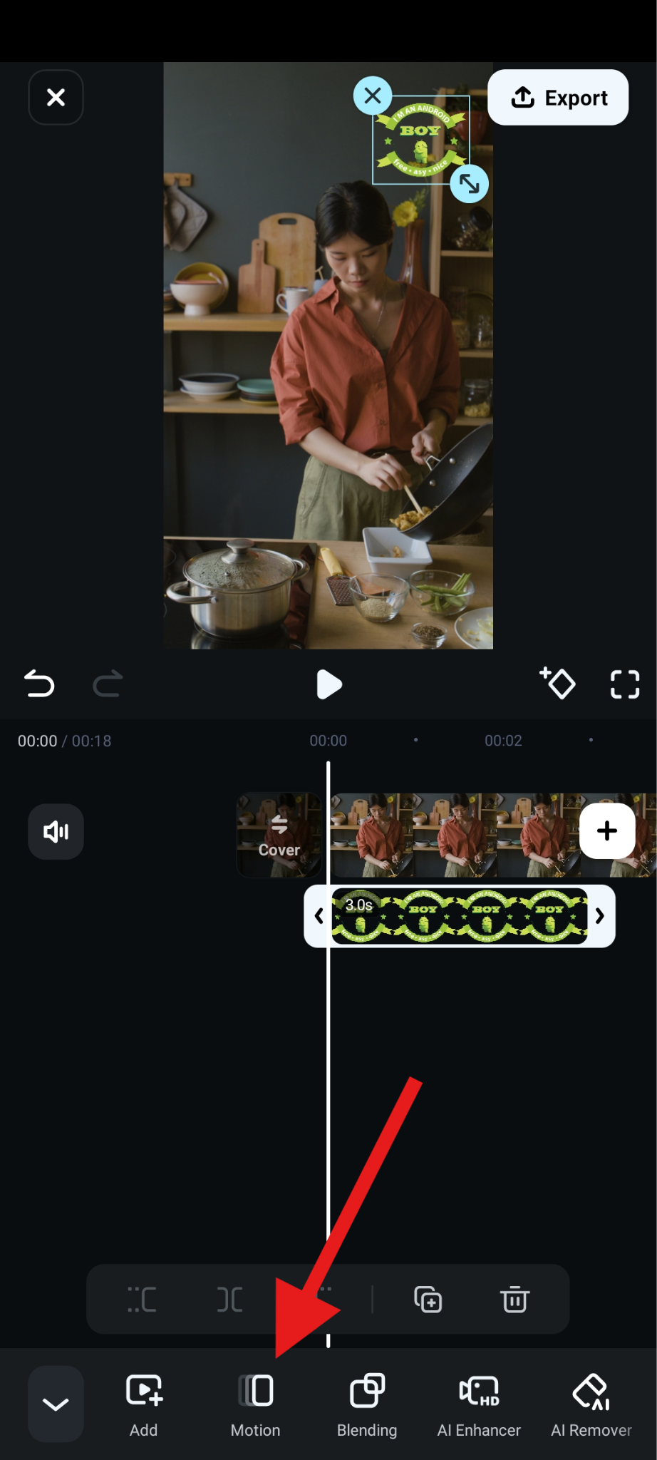 add motion to instagram logo watermark
