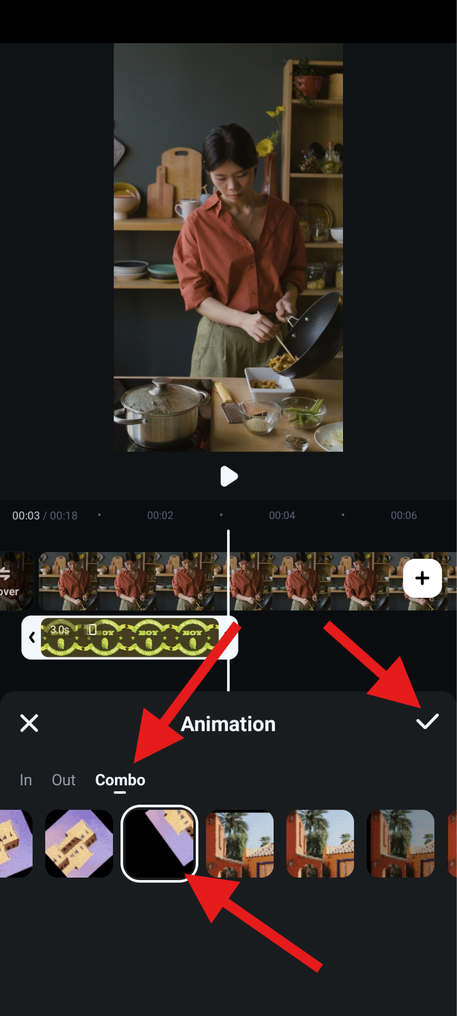 add combo animation logo watermark reel