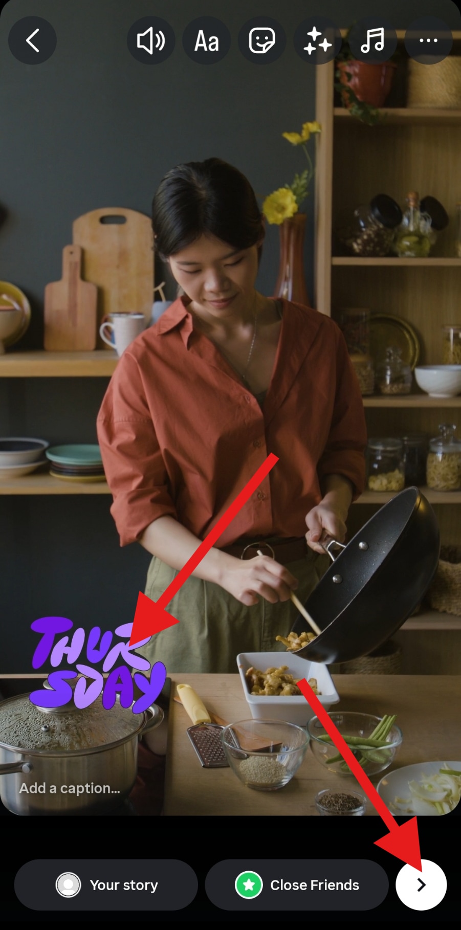 adjust sticker in instagram story mobile