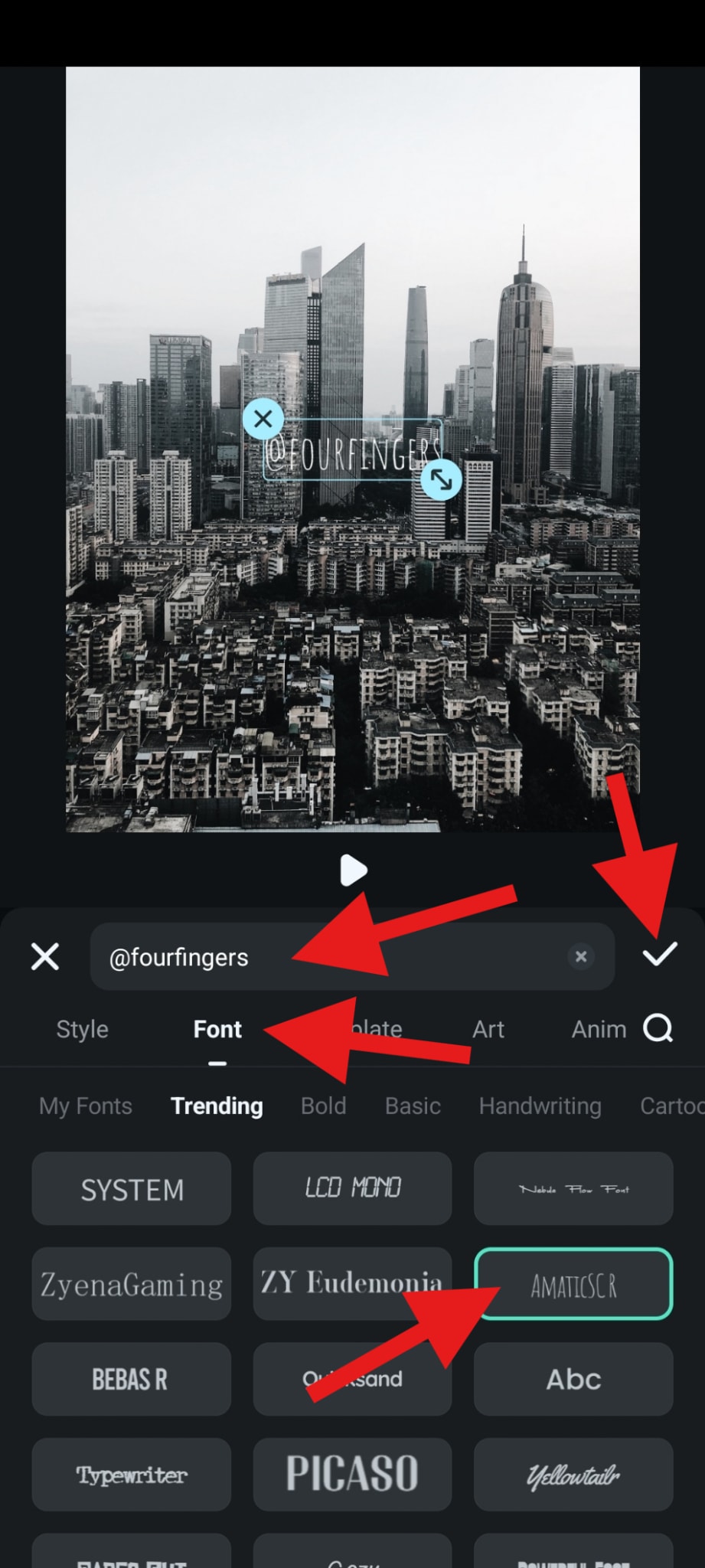 use cool font for instagram signature