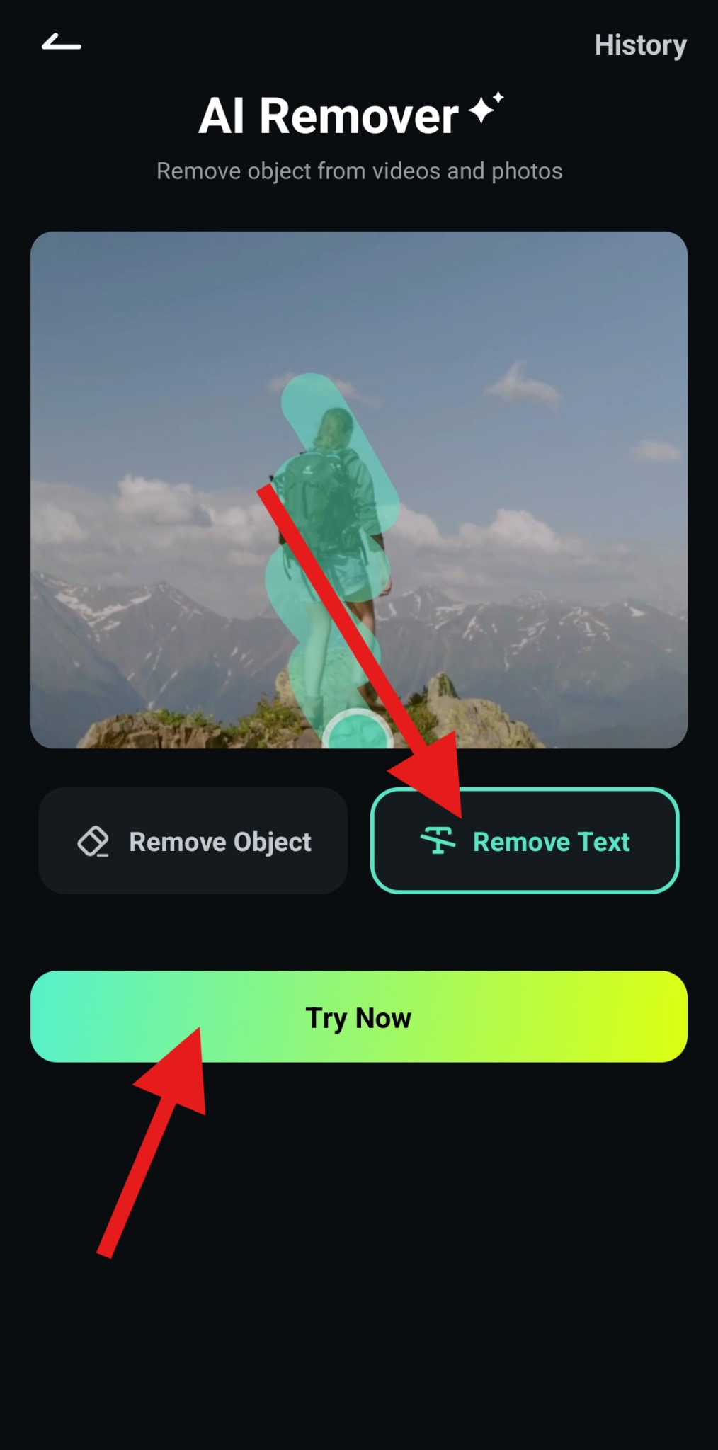choose to remove text filmora mobile
