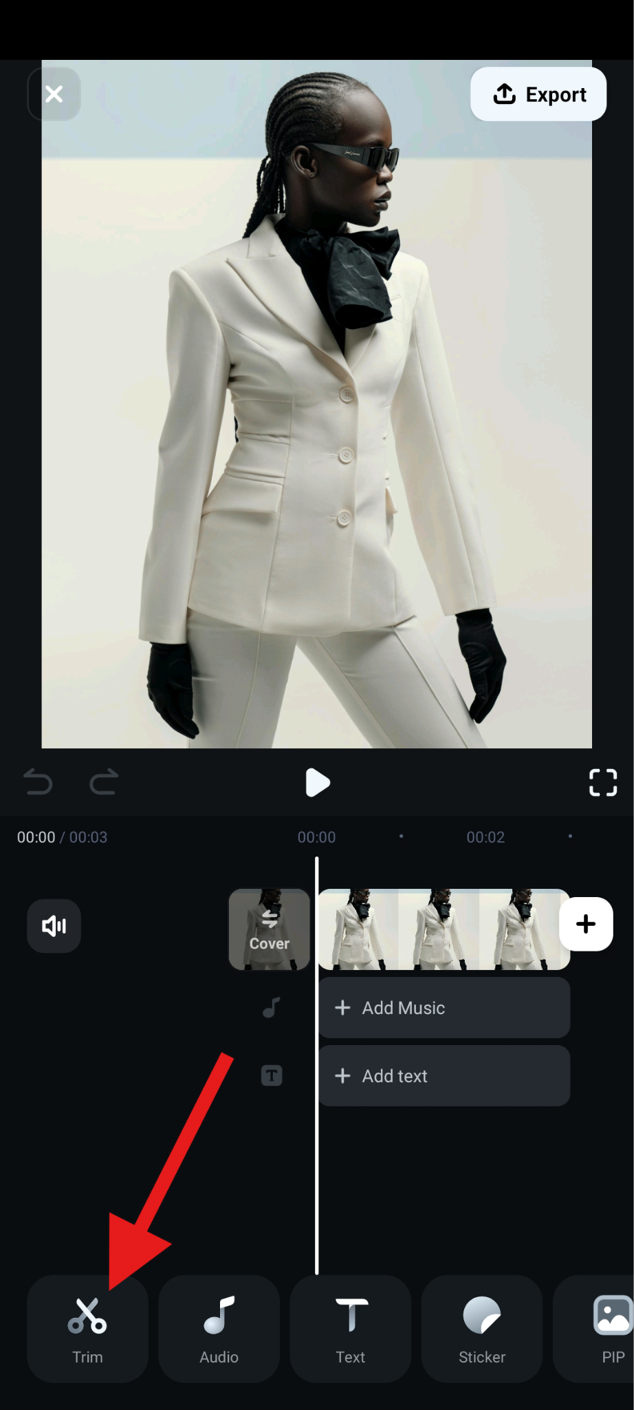 use trim feature in filmora mobile