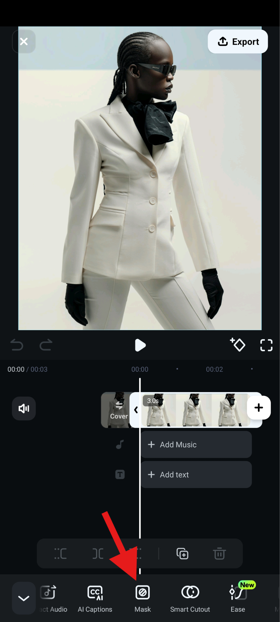 use mask feature in filmora mobile