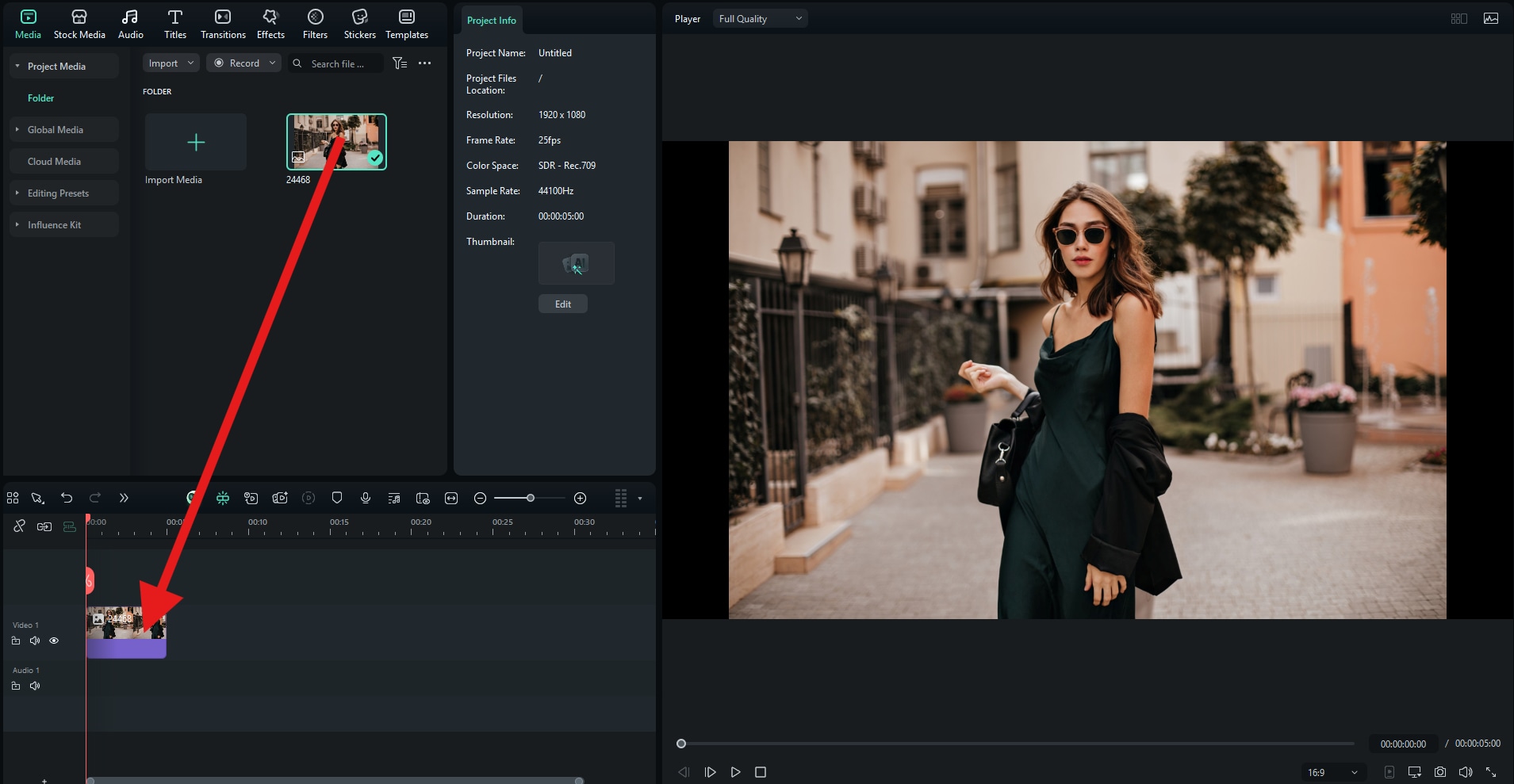 drag photos to timeline filmora desktop