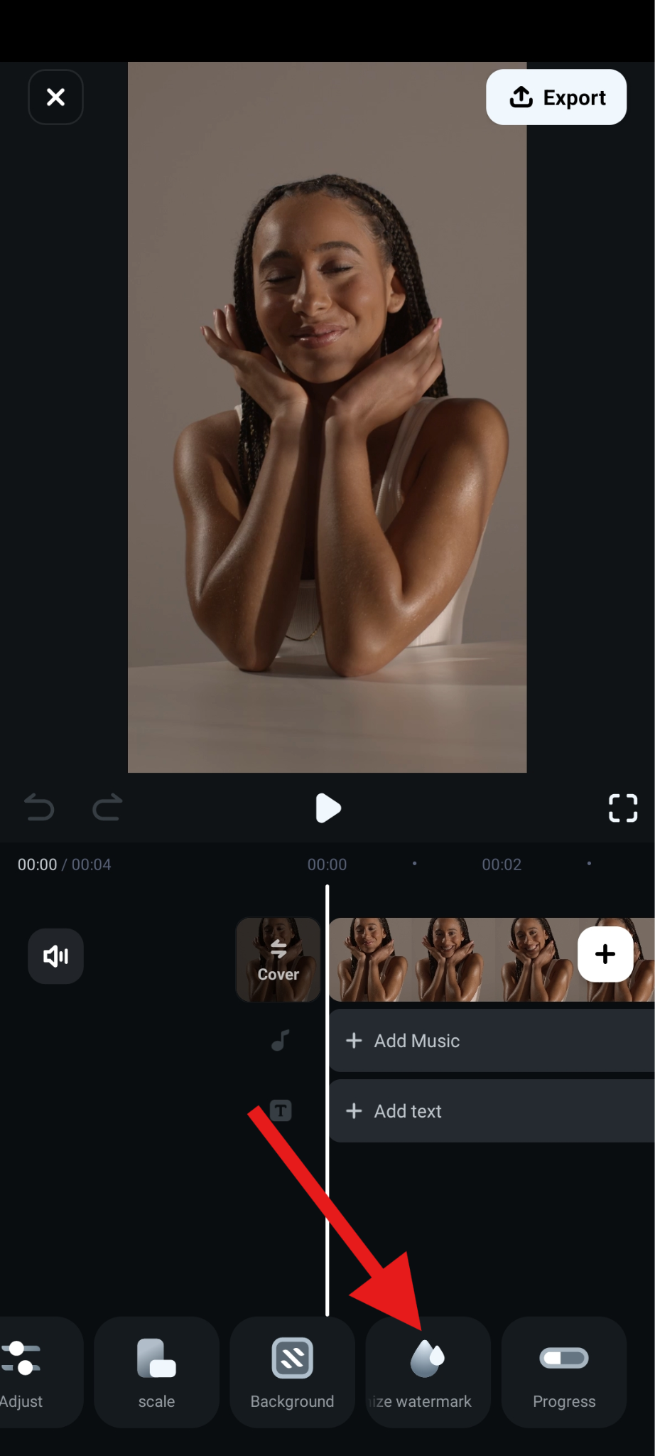 use customize watermark feature filmora mobile