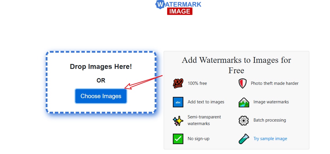 upload picture online to add watermark