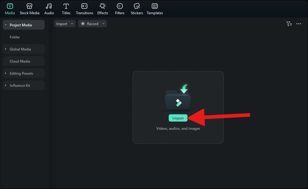 import photo to filmora desktop app