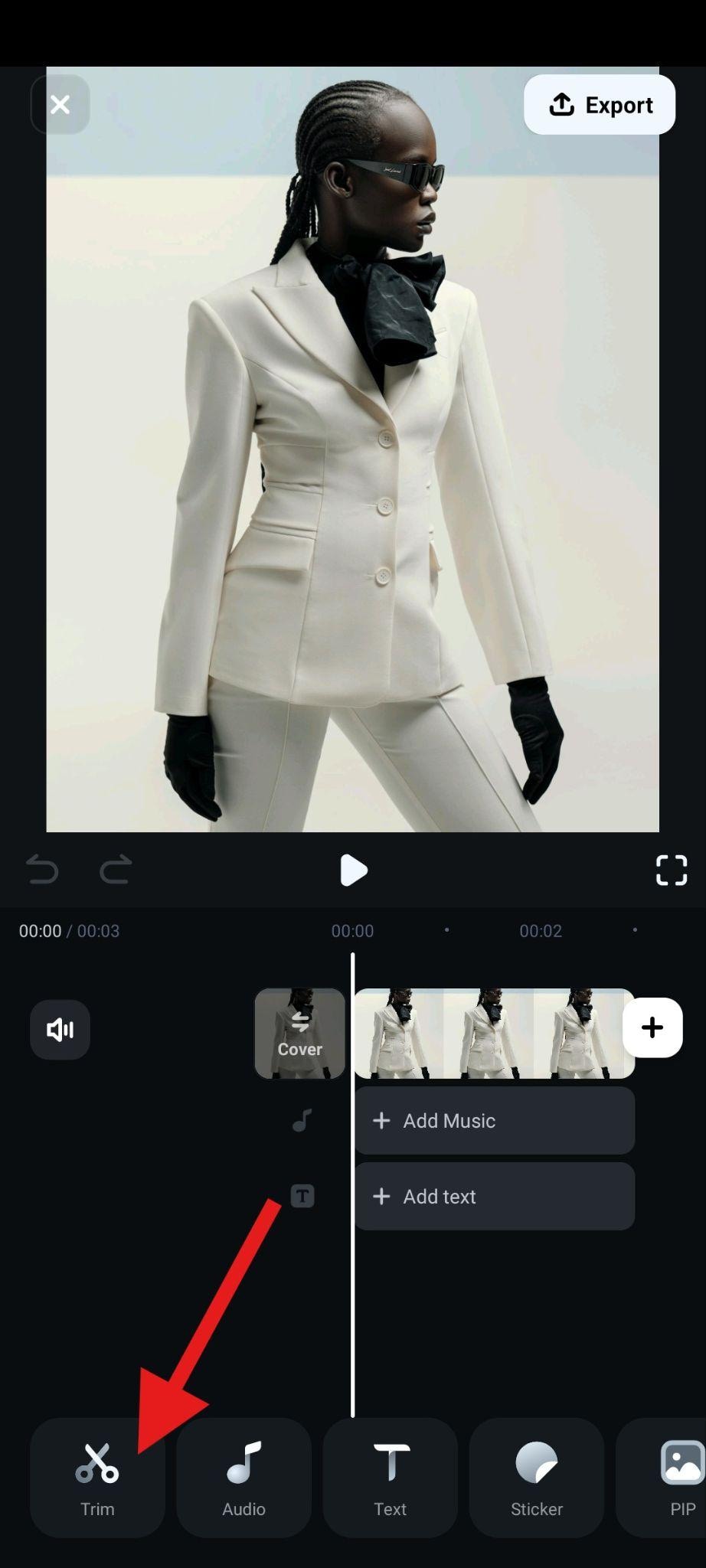 use trim feature filmora mobile app