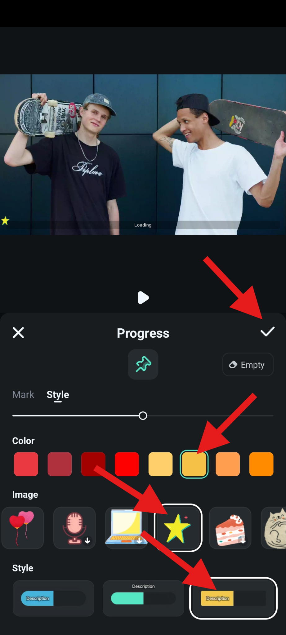 adjust progress bar style filmora mobile