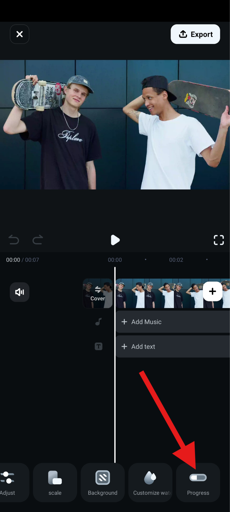 activate the progress feature filmora mobile