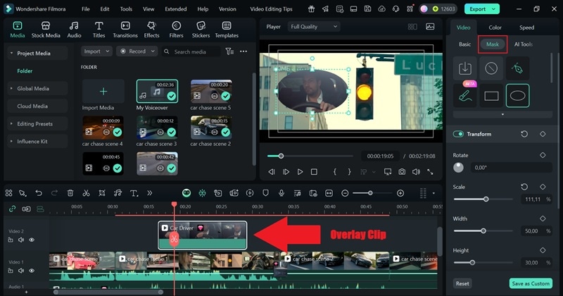 use overlay clips for creative effect