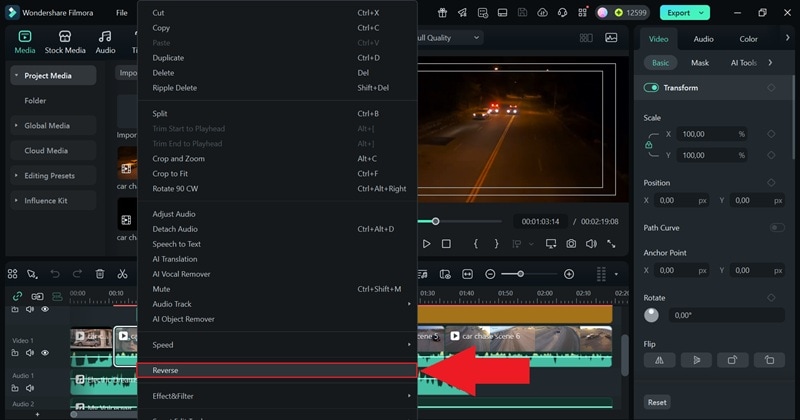 reverse your clips for comedy effect